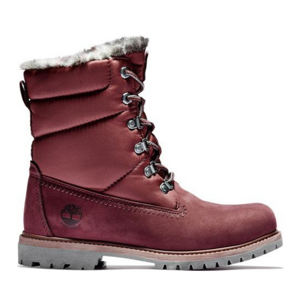 Women's TIMBERLAND Premium 6-inch Puffer Winter Boot in Burgundy