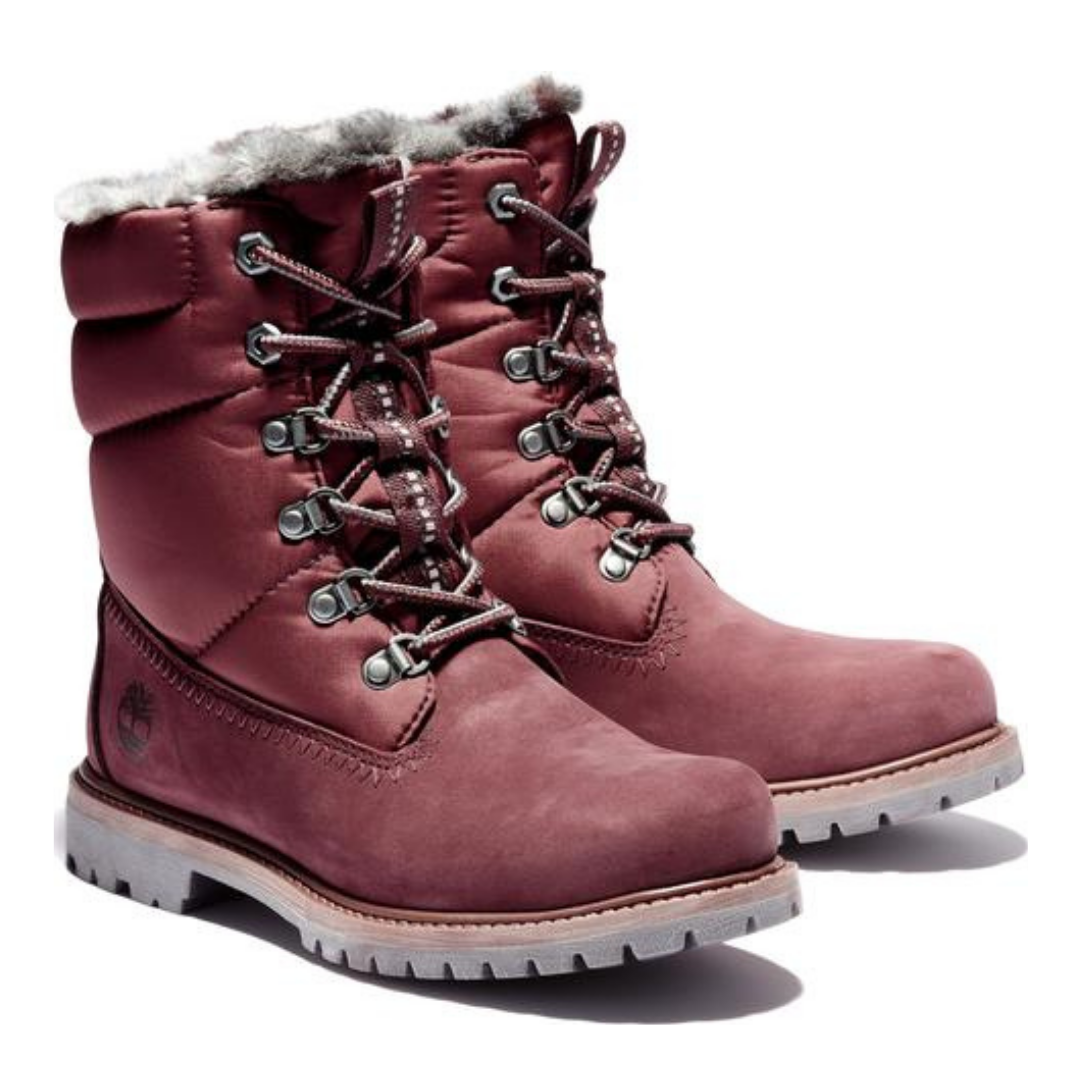 Burgundy timberland boots on sale womens