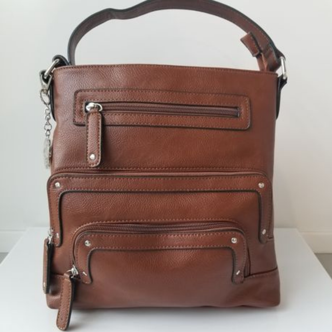 La Diva Cognac Cross Body Handbag PU – KIVIK