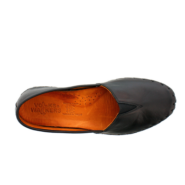 Women's LISA Slip-On Shoe in Black Leather w/Black Sole