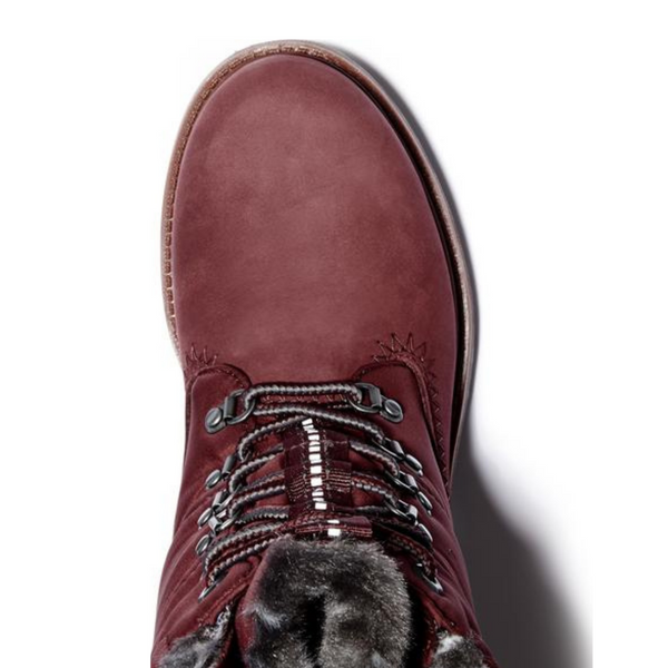 Women's TIMBERLAND Premium 6-inch Puffer Winter Boot in Burgundy