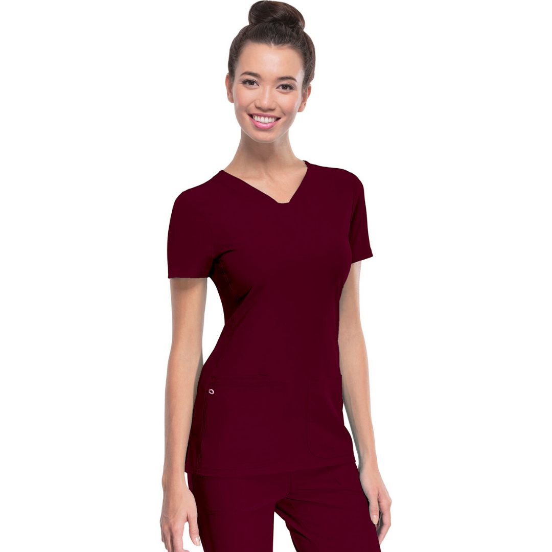 Women's HeartSoul Scrub Top in Wine