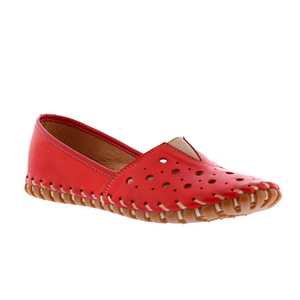 Women's GIULIA Slip-On Shoe in Red Leather