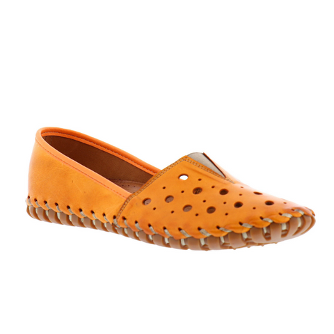 Women's GIULIA Slip-On Shoe in Orange Leather