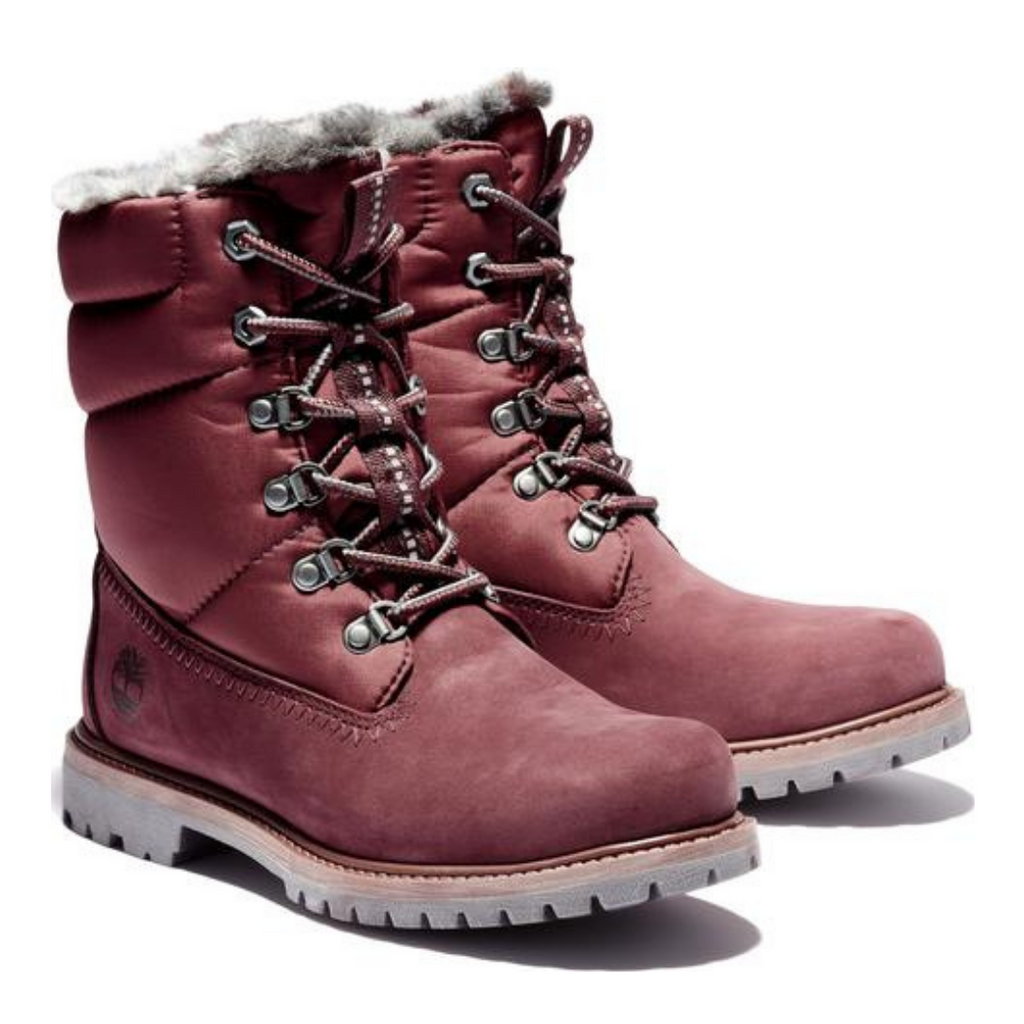 Women s TIMBERLAND Premium 6 inch Puffer Winter Boot in Burgundy