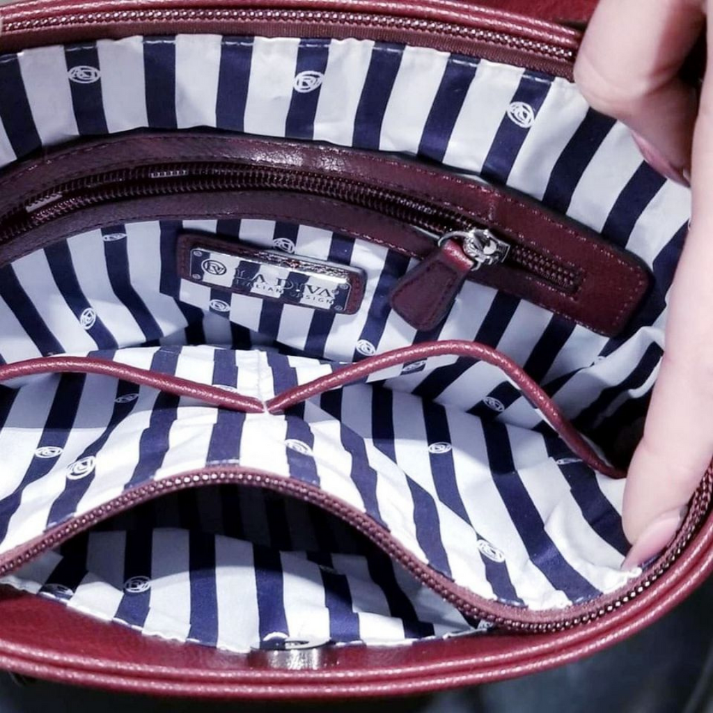 La Diva Cognac Cross Body Handbag PU – KIVIK - Main Image