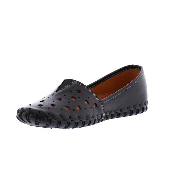 Women's GIULIA Slip-On Shoe in Black Leather