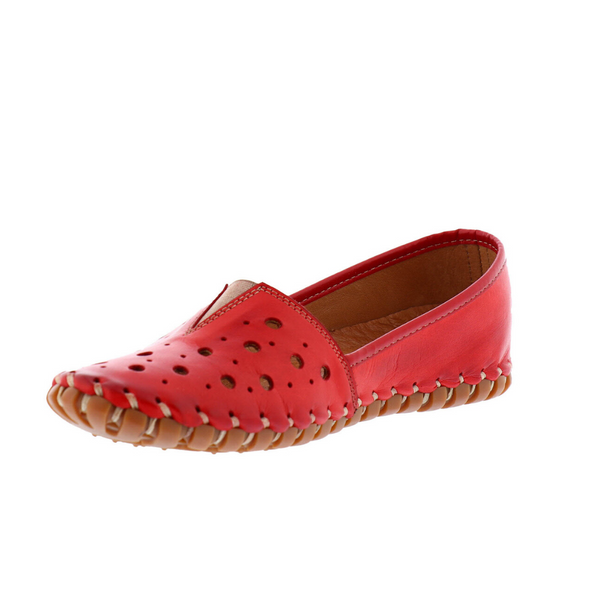 Women's GIULIA Slip-On Shoe in Red Leather