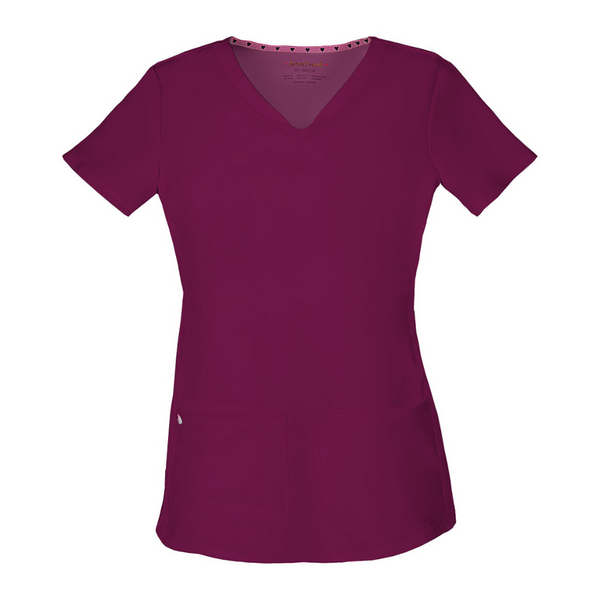 Women's HeartSoul Scrub Top in Wine