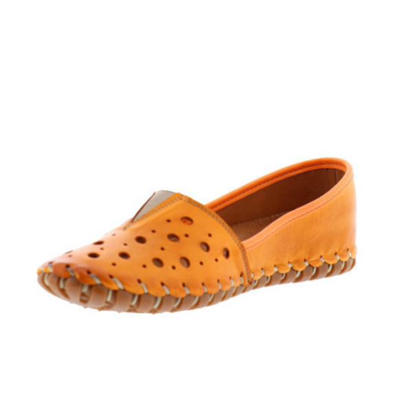 Women's GIULIA Slip-On Shoe in Orange Leather