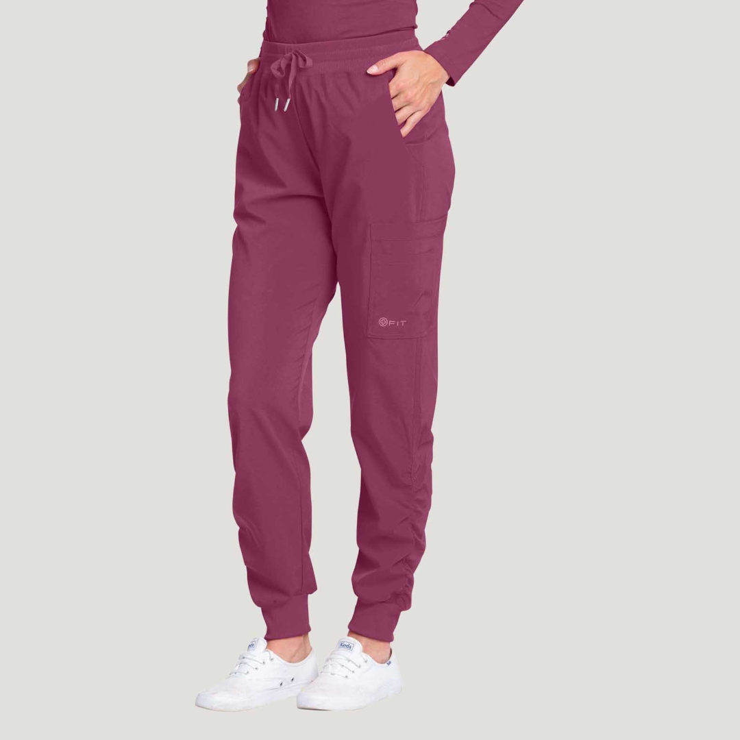 Women's Athletic Jogger Scrub Pant in Raspberry by White Cross