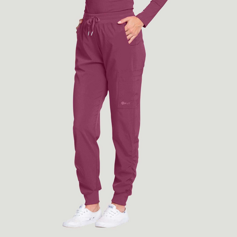 Fit Jogger Pant - Petite - White Cross