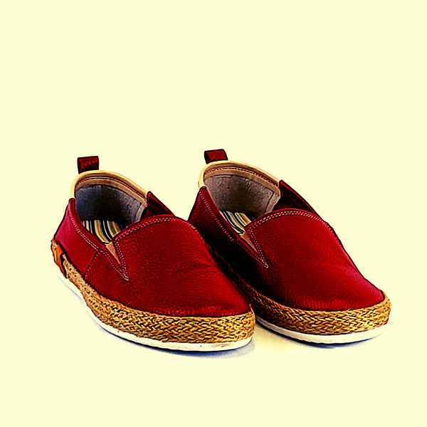 Women's SIENA Slip-On Sneaker in Red Leather