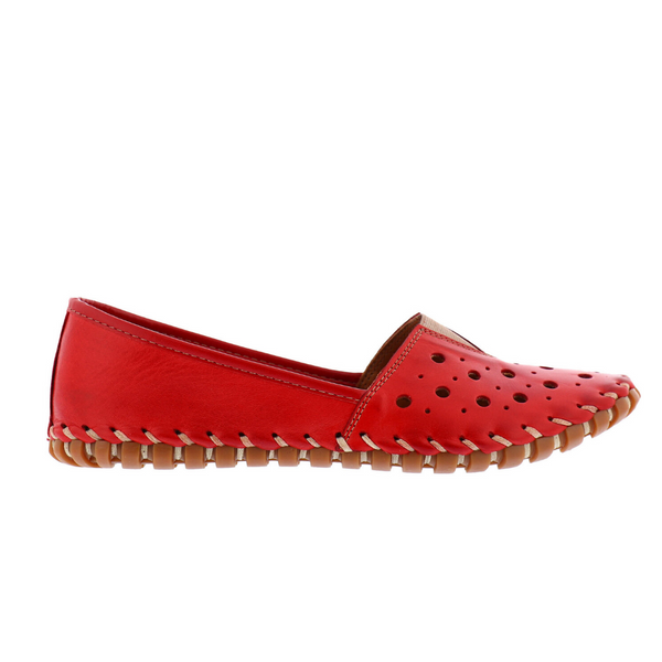 Women's GIULIA Slip-On Shoe in Red Leather