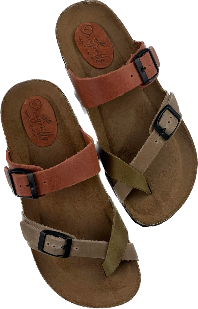 Leather and 2025 cork sandals